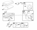 Air Cleaner Grp Muffers Diagram and Parts List for 258702-0124-01  Briggs and Stratton Engine